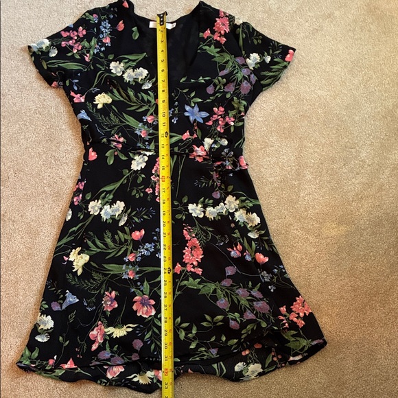 Lush Black Floral Dress - Picture 4 of 6